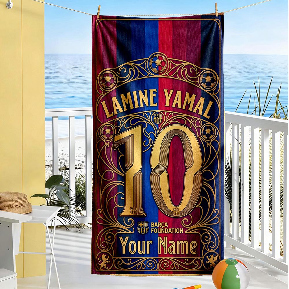 Lamin Yamal Customizable Name Beach Towel Super Soft Absorbent