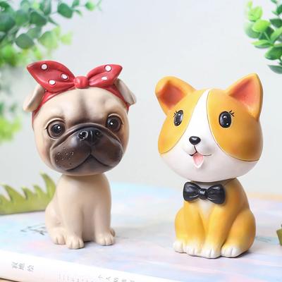 Car Ornaments Cute Shaking Head Dog Doll Nodding Dog Toys Lovely Bobblehead Puppy Figurine Automobiles Interior Dashboard Decor