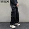WTEMPO Large Size Cargo Pants Women's High Street Design Hip Hop Loose Leggings Casual Long Couple Wide Leg Pants Streetwear