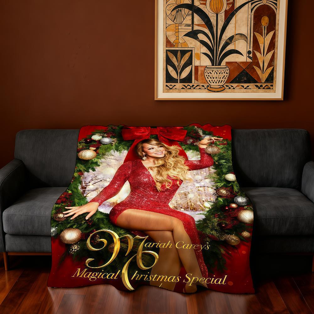 Sängerin M-Mariah C-Carey Merry Christmas Decke Super Warm Bequem Plüsch Überwurfdecke Kind Zuhause Sofa Schlafzimmer Geschenk