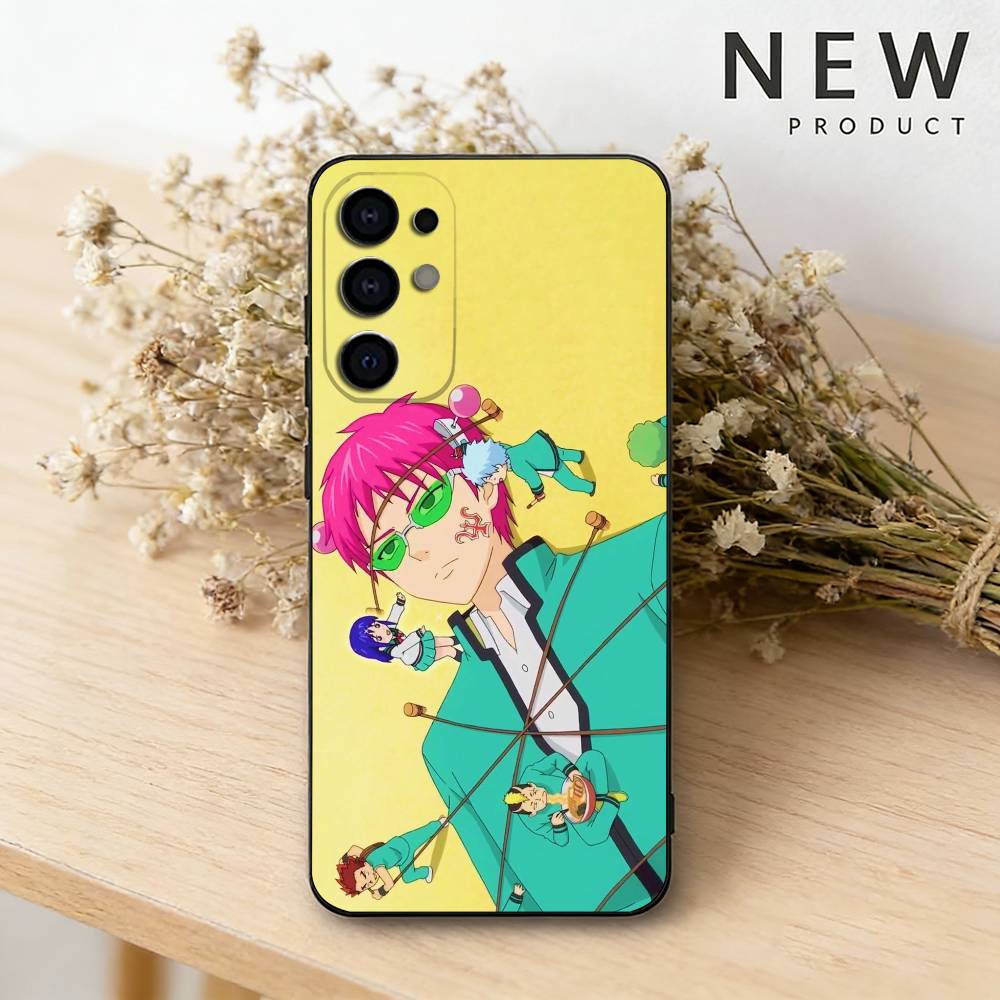 S-Saiki Anime Kusuo Phone Case For Samsung S26,25,24,23,22,30,21,10,9,Ultra,Plus,Lite Black Soft Case