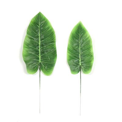 Artificial Green Canna Leaves with Stem, Tropical Faux Leaf Greenery Decor for Hawaiian Luau Jungle Beach Theme Party Decor