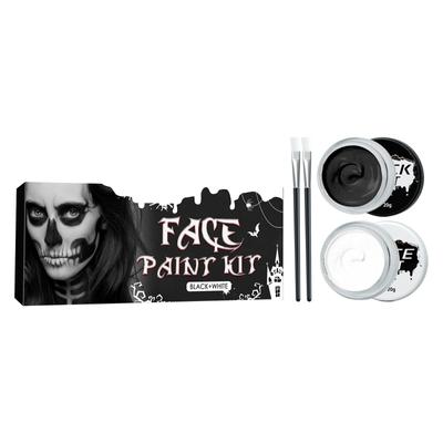 40g Clown Black White Face Paint Kit,Face Painting Cream Safe Ingredients Non-irritating Eco-friendly Horror Easy To Apply Enhance