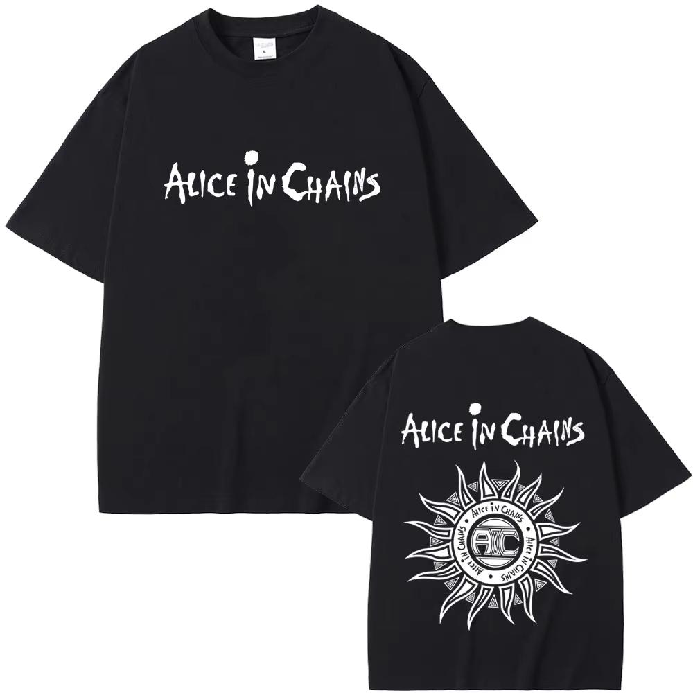 Rock Band Alice in Chains T-shirts Men Women Gothic Punk Cool Streetwear Male Fashion Vintage Oversized Soft Cotton Tshirts Tops L