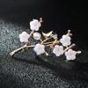 Elegant Crystal Shell Plum Blossom Brooch Pin for Women