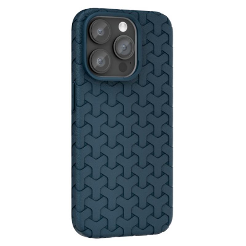 

For iPhone 14 Pro Case 3D Textured Surface TPU Drop-proof Cell Phone Cover Blue