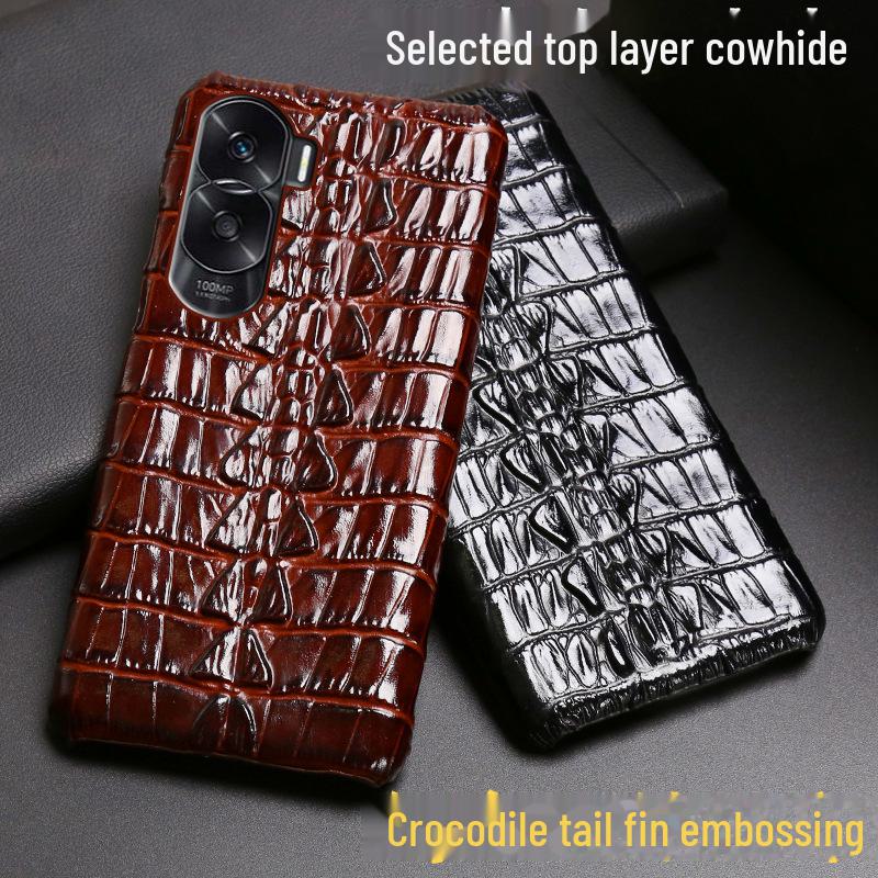 

Honor X50 Crocodile Tail Leather Half Cover Case for High-End Protection.