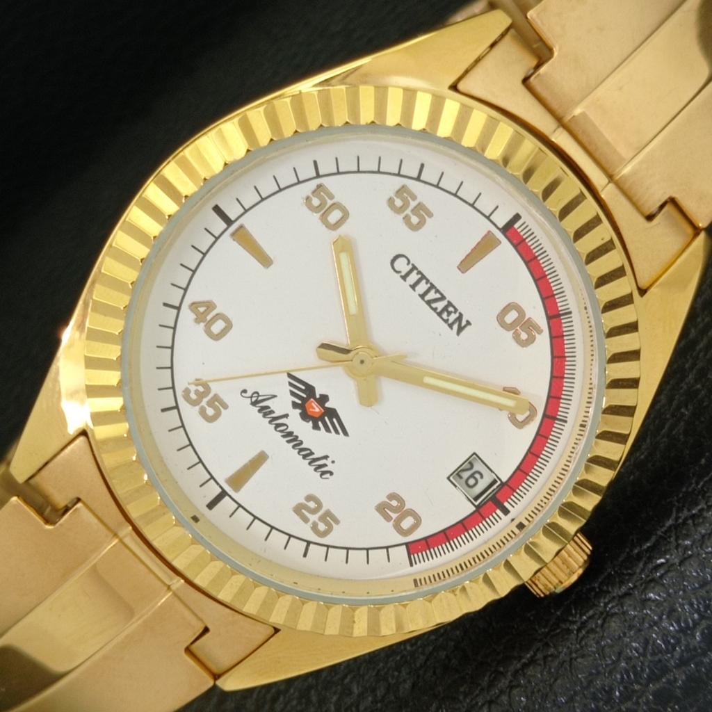 

ВОССТАНОВЛЕННЫЕ JAPAN CITIZEN AUTOMATIC 8200 МУЖСКИЕ ЧАСЫ С БЕЛЫМ ЦИФЕРБЛАТОМ И ДАТОЙ a432608-2 R112-a432608