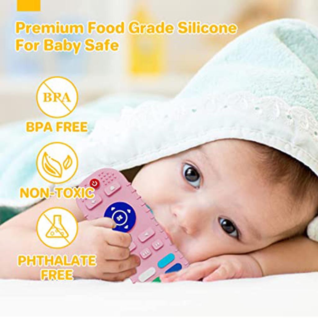 Baby Remote Control Silicone Case Teether for Infants, Soft and Safe Material for Teeth Soothing
