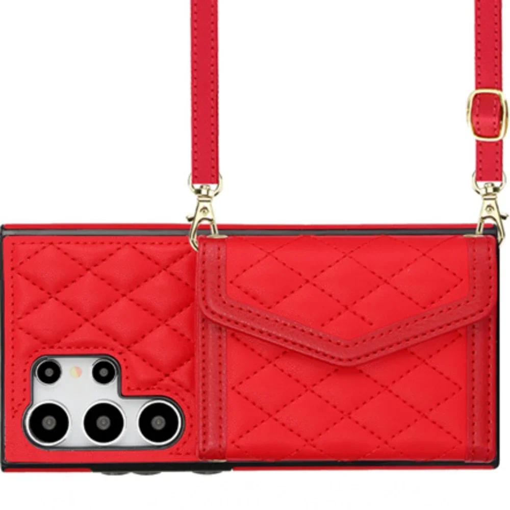 RFID Blocking Card Holder PU Leather Cover For Samsung Galaxy S24 Ultra S23 S21 S20 FE S22 Plus +Note 20 Crossbody Wallet Case