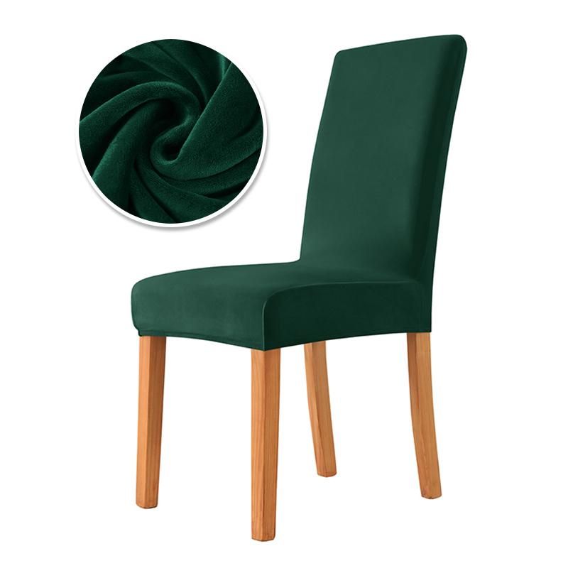 New Velvet Fabric Chair Cover Super Soft Chair Covers For Dining Room Luxurious Office Seat Cases Stretch For Banquet Home Decor