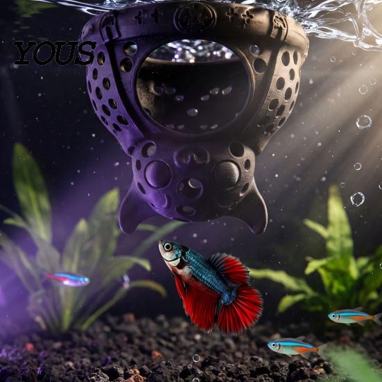 Shrimp Egg Laying Cave Xmas Aquarium Hideout, Shelter, Christmas Stocking Betta Fish Tank Hideaway Hide, Halloween Bat Hideout for Tanks Decoration
