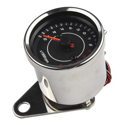 Motorcycle Tachometer Universal 6.5cm Diameter DC 12V Stainless Steel Applicable To All Motorcycles LED Backlight