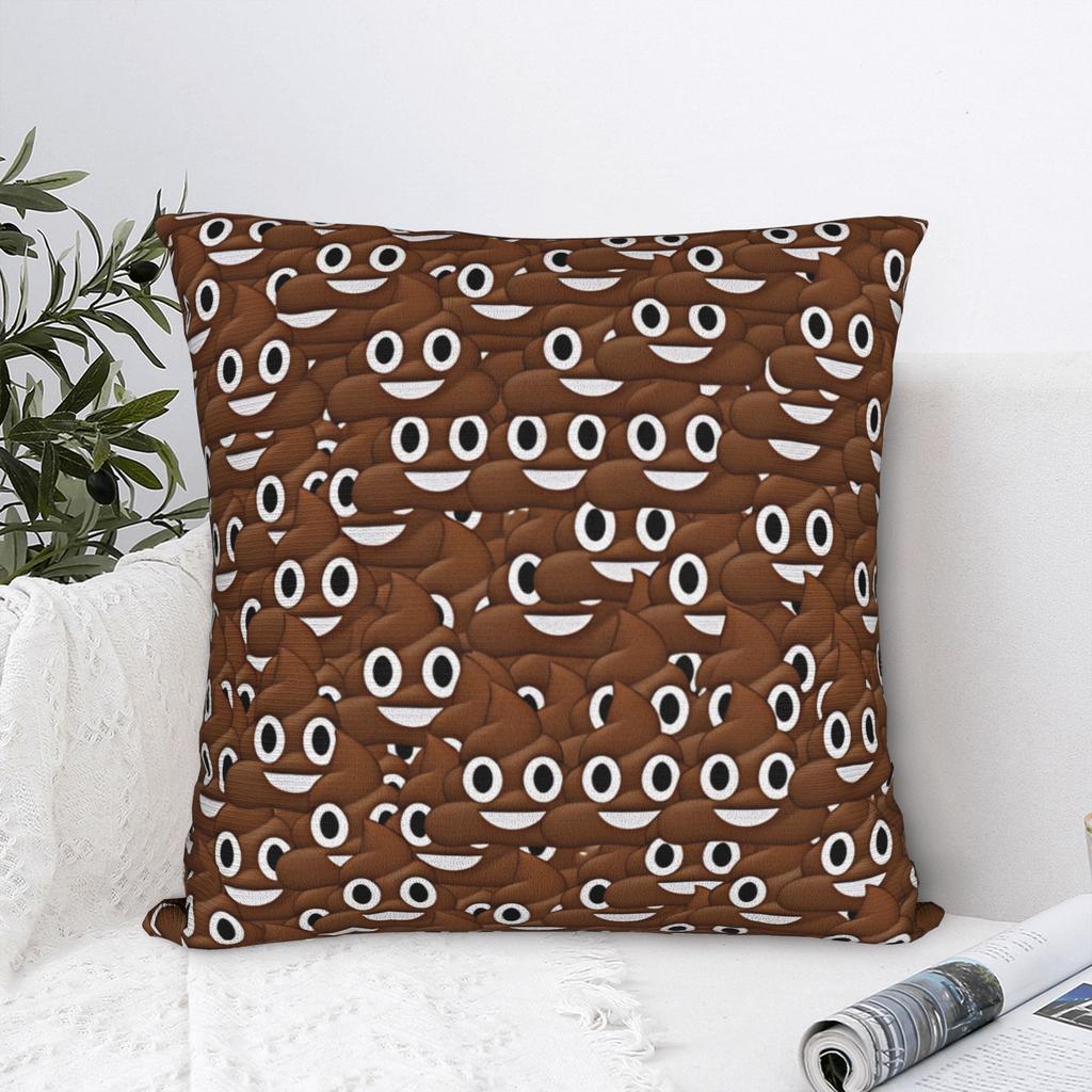 Poop Meme Funny Pillowcases Funny Pillow Case For Sofa Bedroom Home Decor Square Pillow Cover