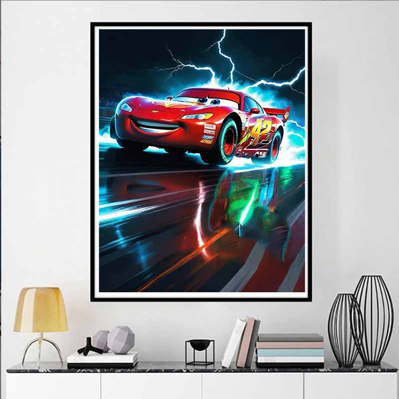 Disney Diamond Painting Lightning McQueen Mosaic Embroidery Image Creation Diamond Painting Cross Stitch Home Decoration 5D DIY
