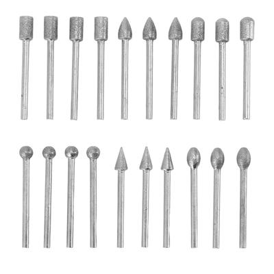 20-teiliges Steinschnitzset, 3 mm Schaft, Stein-Drehschleifbit-Set für Glas, Metall, Jadestein