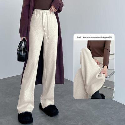 Women's Wool-Blend High-Waisted Wide-Leg Pants