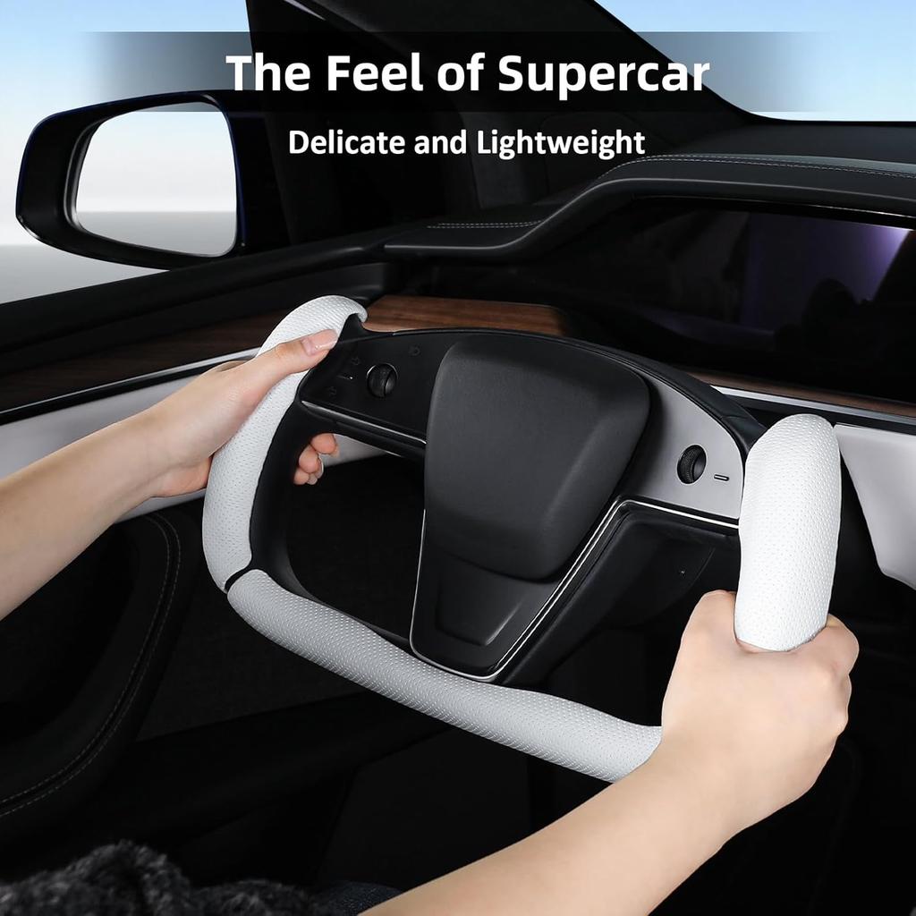 Steering Wheel Cover For Tesla Yoke Steering Wheel Cover Zied For Tesla Model S -Present/Model X -Present Accessories,Anti-Slip,Comfortable
