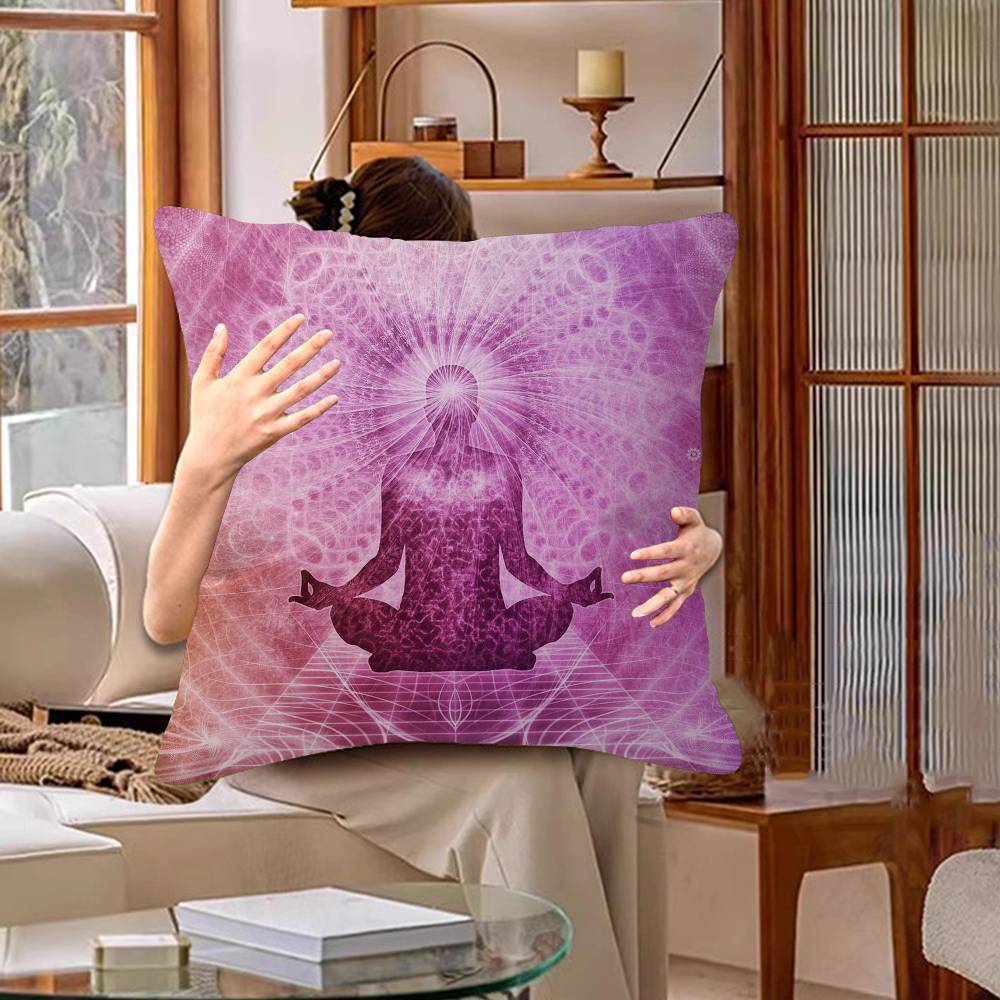 Meditation Seven Chakra Pillow Gift Home Office Decoration Bedroom Sofa Car Cushion Cover Case 45X45