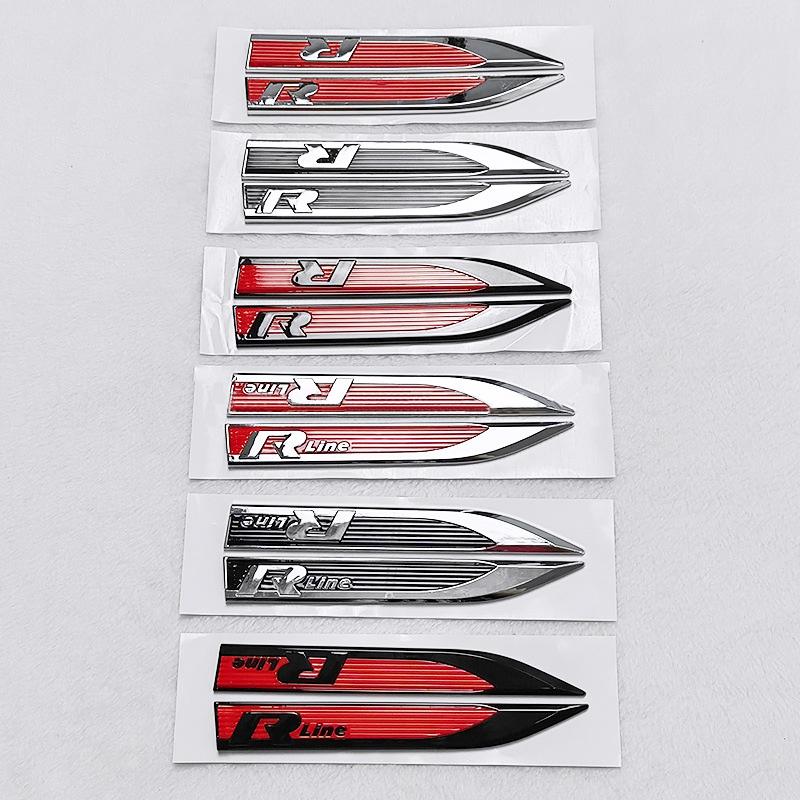 Hot 2pcs Rline R GTI GLI Emblem Car Fender Side Wing Auto Sticker Accessories For Volkswagen VW Golf MK8 Polo Passat Magotan Tig