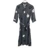 Floral Five-quarter Sleeve One Piece 34 Black Series Women Used
