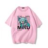 Diva Miku Hatsune Baumwoll-Kurzarm Herren Oversize T-Shirt für Teenager