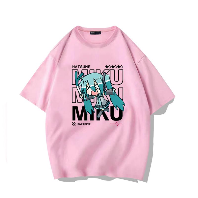 Diva Miku Hatsune Baumwoll-Kurzarm Herren Oversize T-Shirt für Teenager