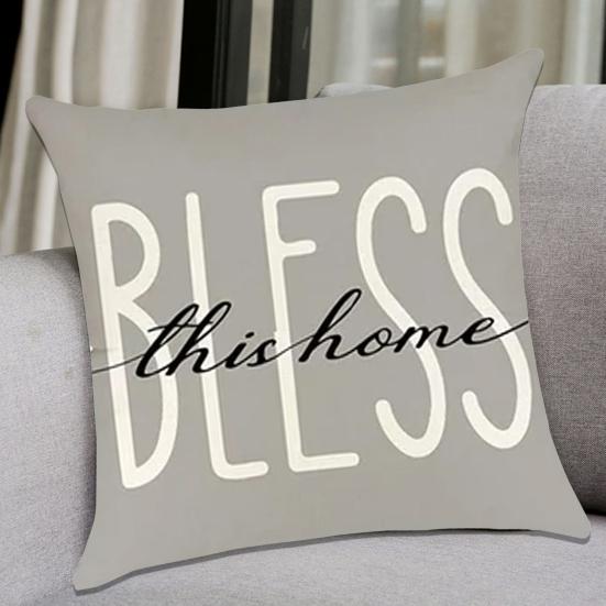 45x45 см квадратная наволочка из натуральных растений, модная буквенная печать, современная молния, смесь льна, диван, спальня, украшение для дома, подушка, наволочка D