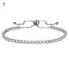 Luxury Cubic Zircon Single Row Pull Slider Bracelet Women Adjustable Bangle