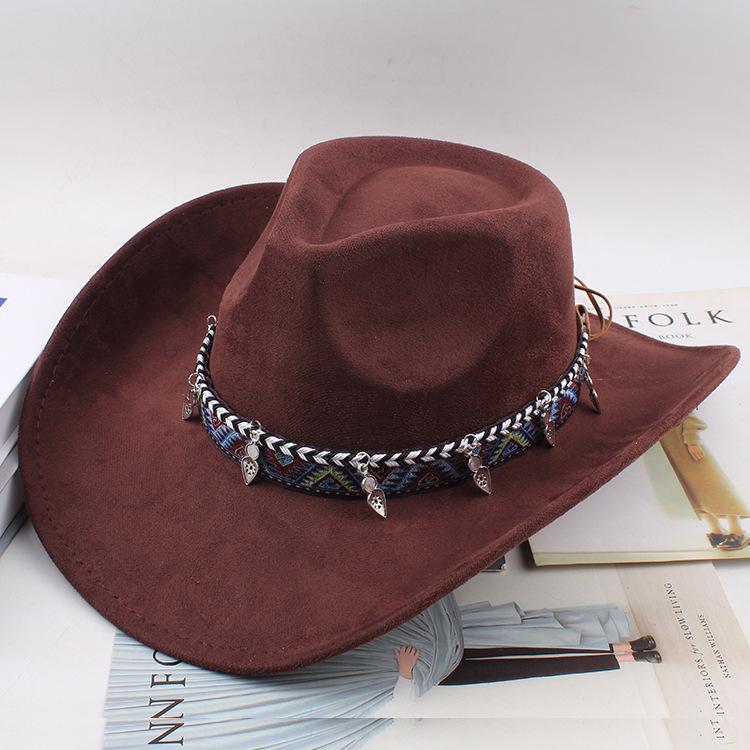 Western Cowboy Style Tibetan Fashion Top Hat Autumn/Winter New Collection Deer Skin Velvet Large Edge Riding Hat