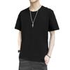 Modny męski T-shirt z krótkim rękawem i okrągłym dekoltem, casualowy, w jednolitym kolorze - styl unisex