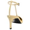 ZARA Elegant Fashion Leather Strap Square Toe Open Back Stiletto Heels 7.3Cm Women heels Vanilla-Yellow 11200510-38