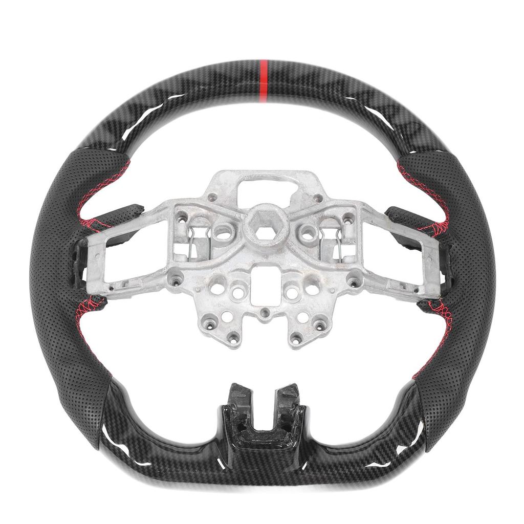 Hydro Dip Carbon Fiber Look Steering Wheel Perforated Leather For Mustang V6 EcoBoost GT Shelby 2015‑2017