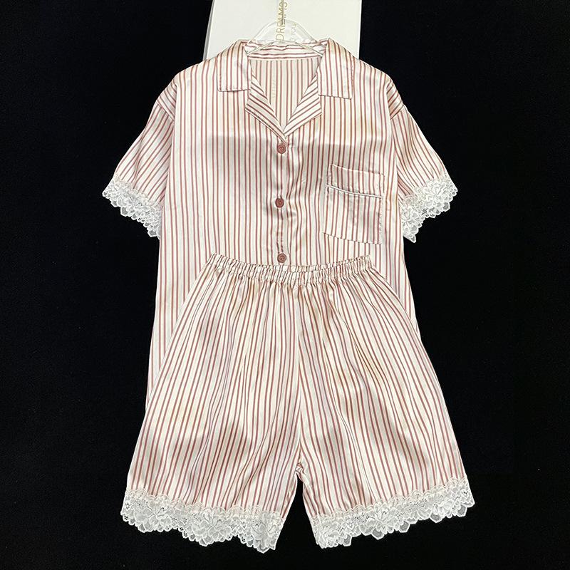Summer Sweet And Gentle Pink Short Sleeve Shorts Pajamas Ladies Wind Suit Loungewear
