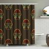 Vintage Tribal Mask Shower Curtain Waterproof Home Decor Bathroom Liner Dark Green Red Yellow Black Colorful Design 69X72 Inch