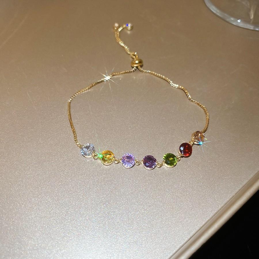 Electroplated Zircon Sun Love Bracelet Niche Sweet Versatile Bracelet Temperament Light Luxury High-end Jewelry Women