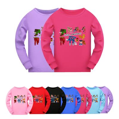 5214 Kids Boys Girls Steal a Brainrot 67 Six Seven Print Long Sleeves T-Shirt