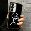 Funny Stickman Matchman Plating Phone Case For Samsung A17 A07 A37 A57 A16 A56 A15 A55 A14 A54 A13 A53 A26 A36 A25 A35 A24 A34 A