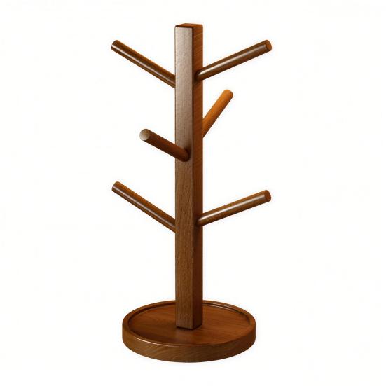 Stojak do przechowywania kubków na wodę Drewno lite Odwrócony uchwyt na kubki Nośność Możliwość piętrowania Biurkowy wieszak na kubki do Kuchni Restauracji Domu