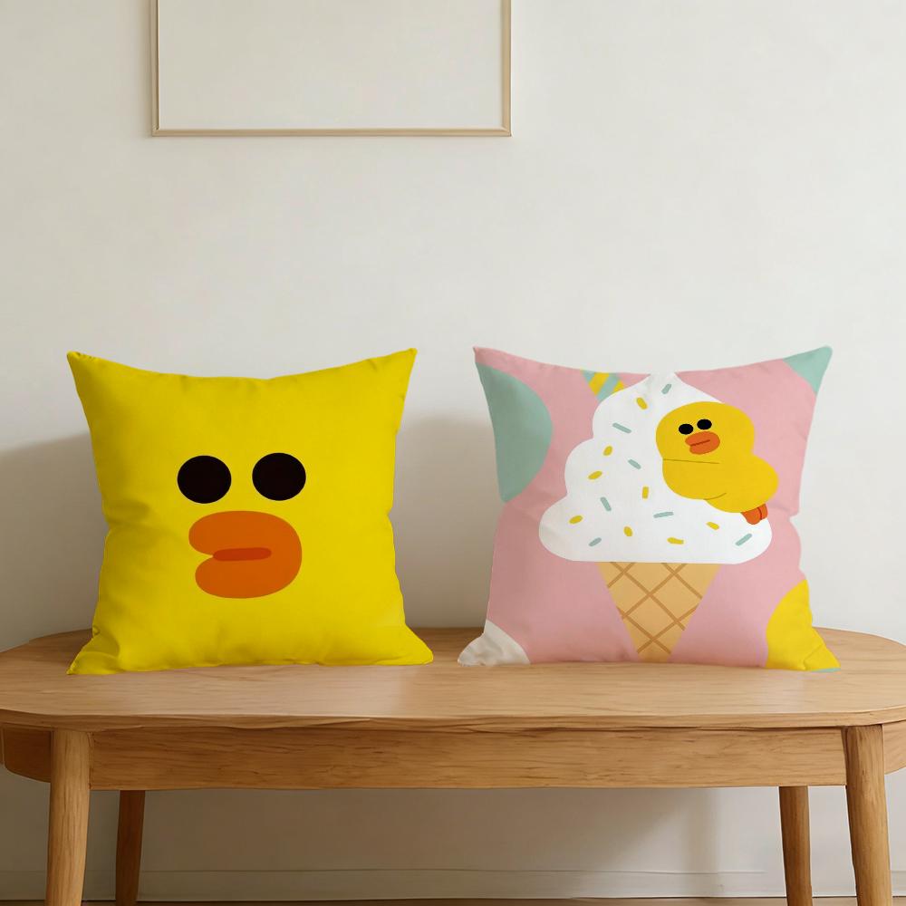 Cute Cartoon Art Duck Cushion Cover For Pillow Printing Sofa Decoration Home Car Room Coffee Shop Office Nordic Simplicity