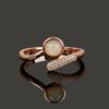 Rundes Tropfenform-Design, natürliche Opal-Ohrringe, verstellbarer Ring-Schmuckset, 925er Sterlingsilber, Damen-Schmuck für den täglichen Gebrauch