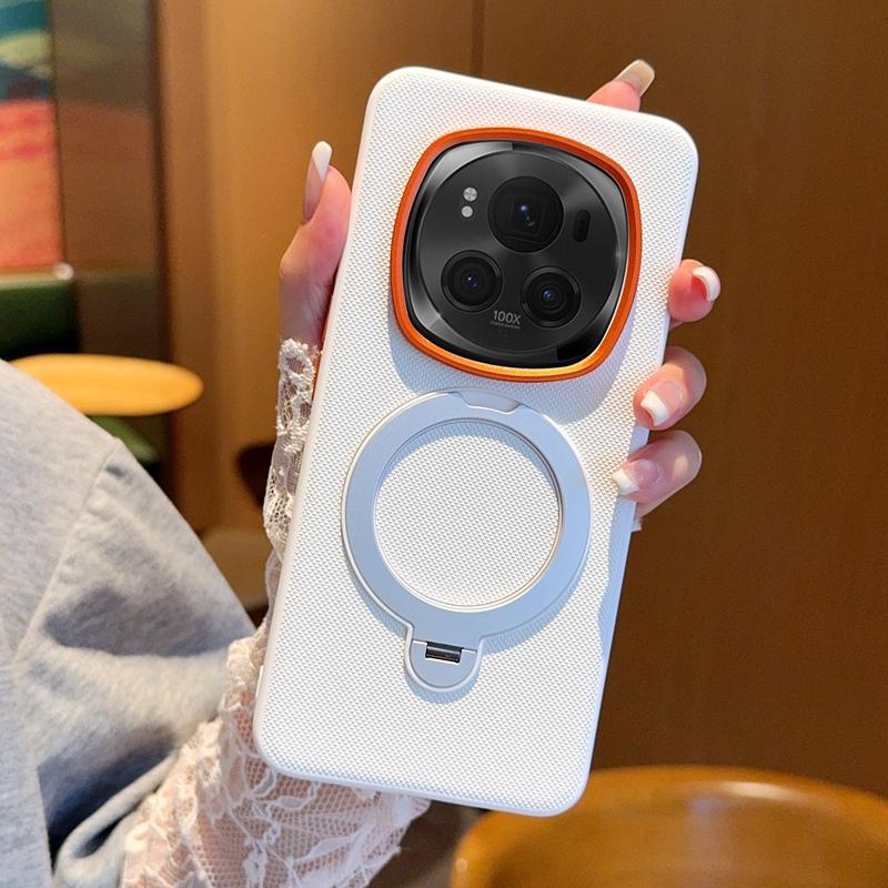 Für Honor Magic 7 7 Pro 6 6 Pro einfarbige drehbare magnetische Halterung stoßfeste und fingerabdruckresistente Handyhülle