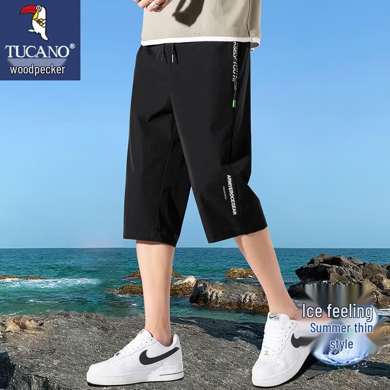 TUCANO Men s Ice Silk Breathable Casual 3/4 Sport Shorts 2XL