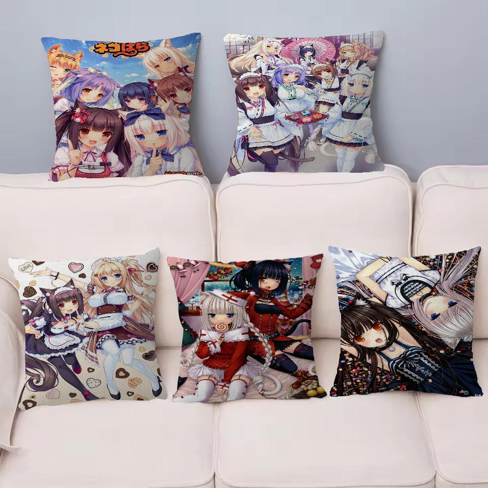 Nekopara Neko Anime Pillow Cover Design cushion Cover decor Holiday Decorati