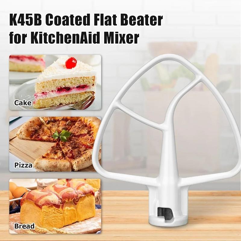 Batedor Plano Revestido K45B de Reposição Para Batedeira Planetária de Cabeça Inclinável de 4,5-5 Qt Batedor Plano Batedor Palheta Anexo Para Tigelas de Batedeira Planetária