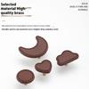 Soft Genuine Leather Drawer Pulls Handle And Knob For Children'S Room Cabinet Door Brass Leather Knob Brown Wardrobes Pull