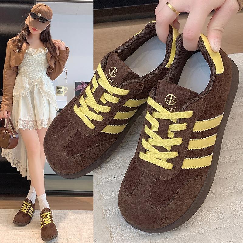 New autumn flat baseplate shoes women's fashion versatile casual sports shoes retro soft-soled running shoes