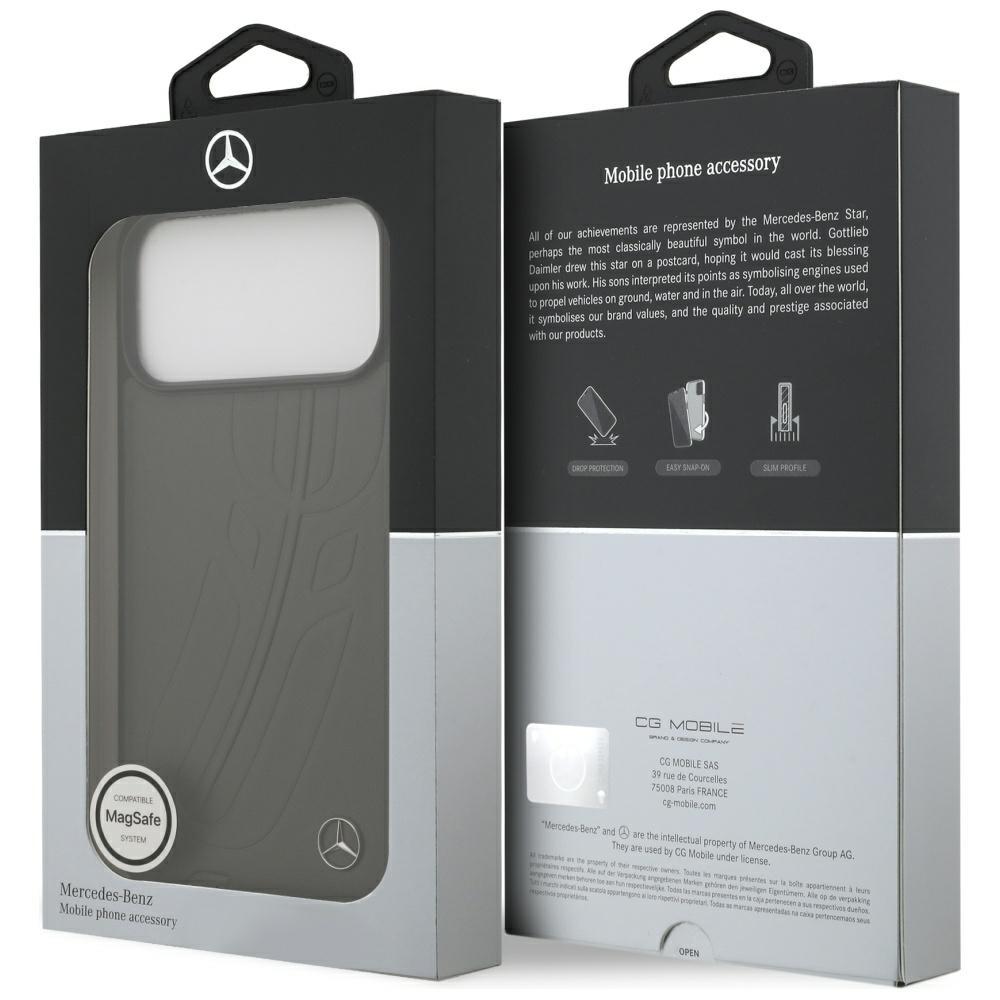 Etui Mercedes Leder Großer Lorbeerblatt Magsafe Für Iphone 17 Pro Max Anthrazit