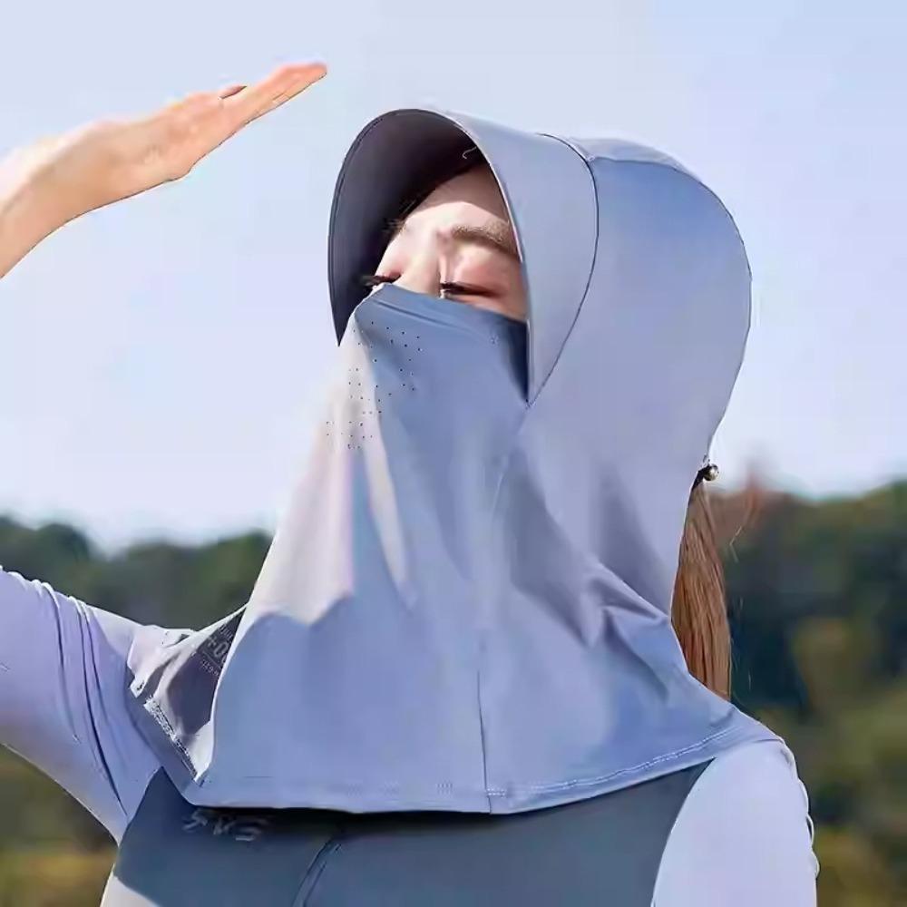 Eisseide Schirmmütze mit Schal Sonnenschutzhut Neue Überzieh-Mütze Unisex