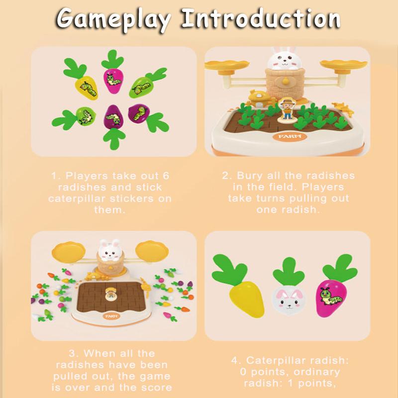 Toddler Montessori Math Toy Radish Harvest Memory Game Number Sense Scale Learning Counting Early Education Parish Teaching  AID